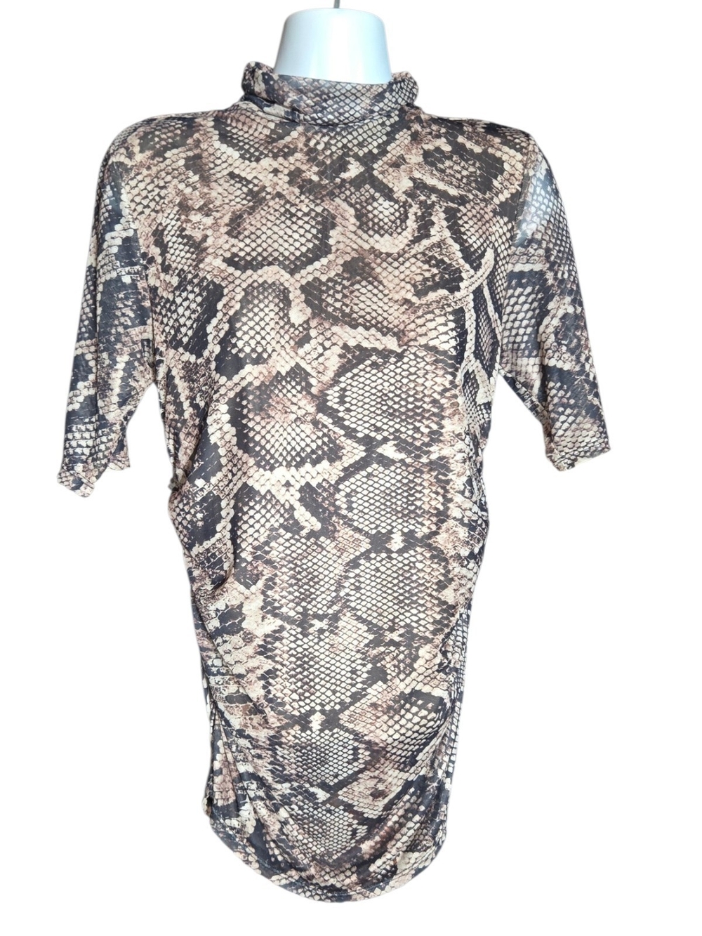 Cable & Gauge Neutral Snake-Print Mock Neck Tunic